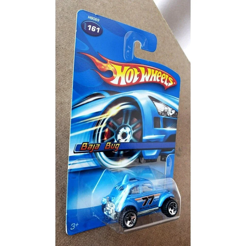 2005 Hot Wheels BAJA BUG Metallic Light Blue Mainline #161 1:64 OFF ROAD 5 Spoke